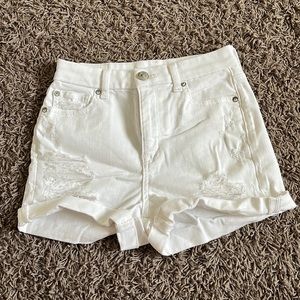 American Eagle, white jean shorts, size  US 00